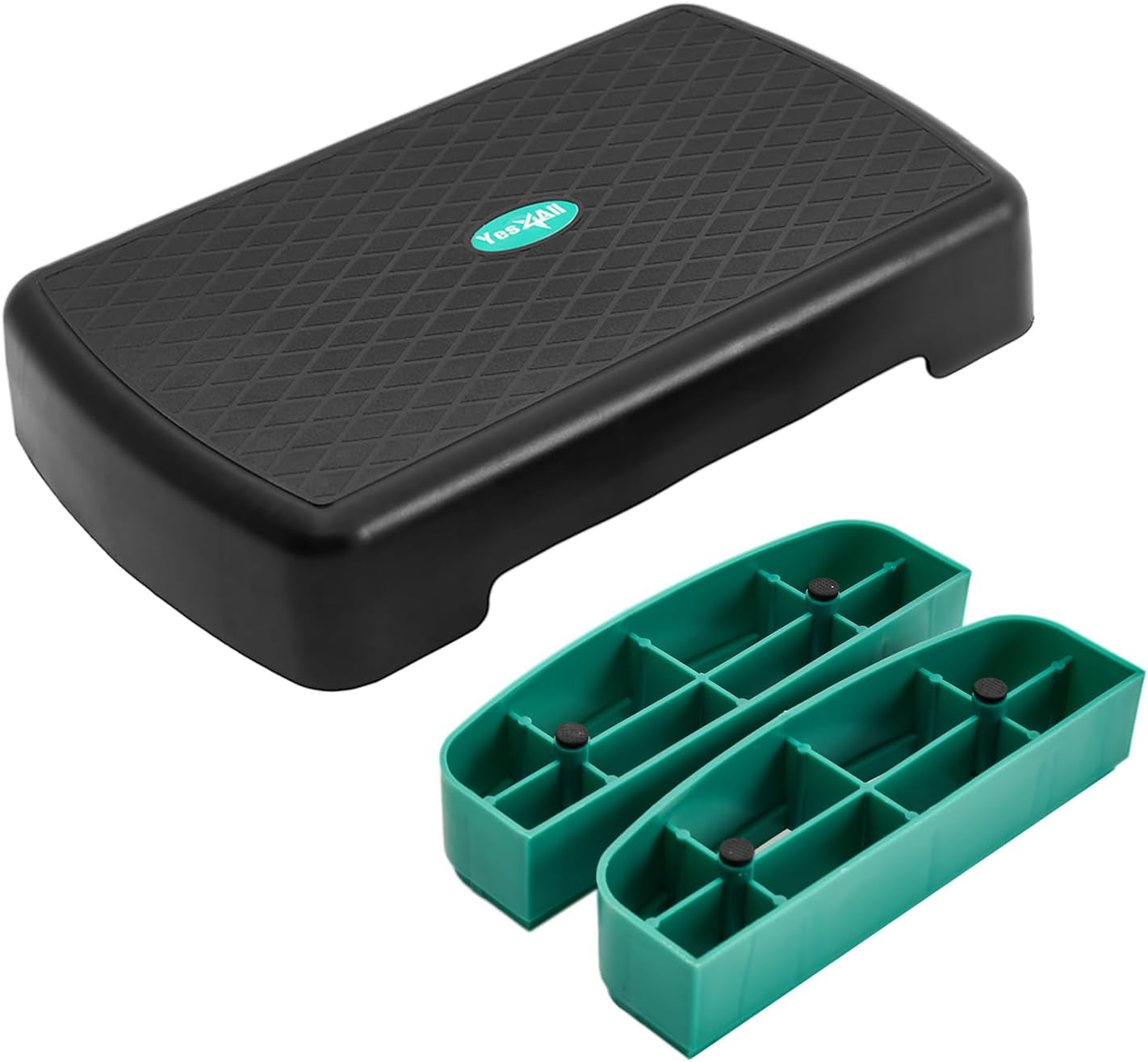 Aerobic Exercise Step Platform, 18Inch with 4" 6" Adjustable Height Risers for Home Gym Fitness Workout