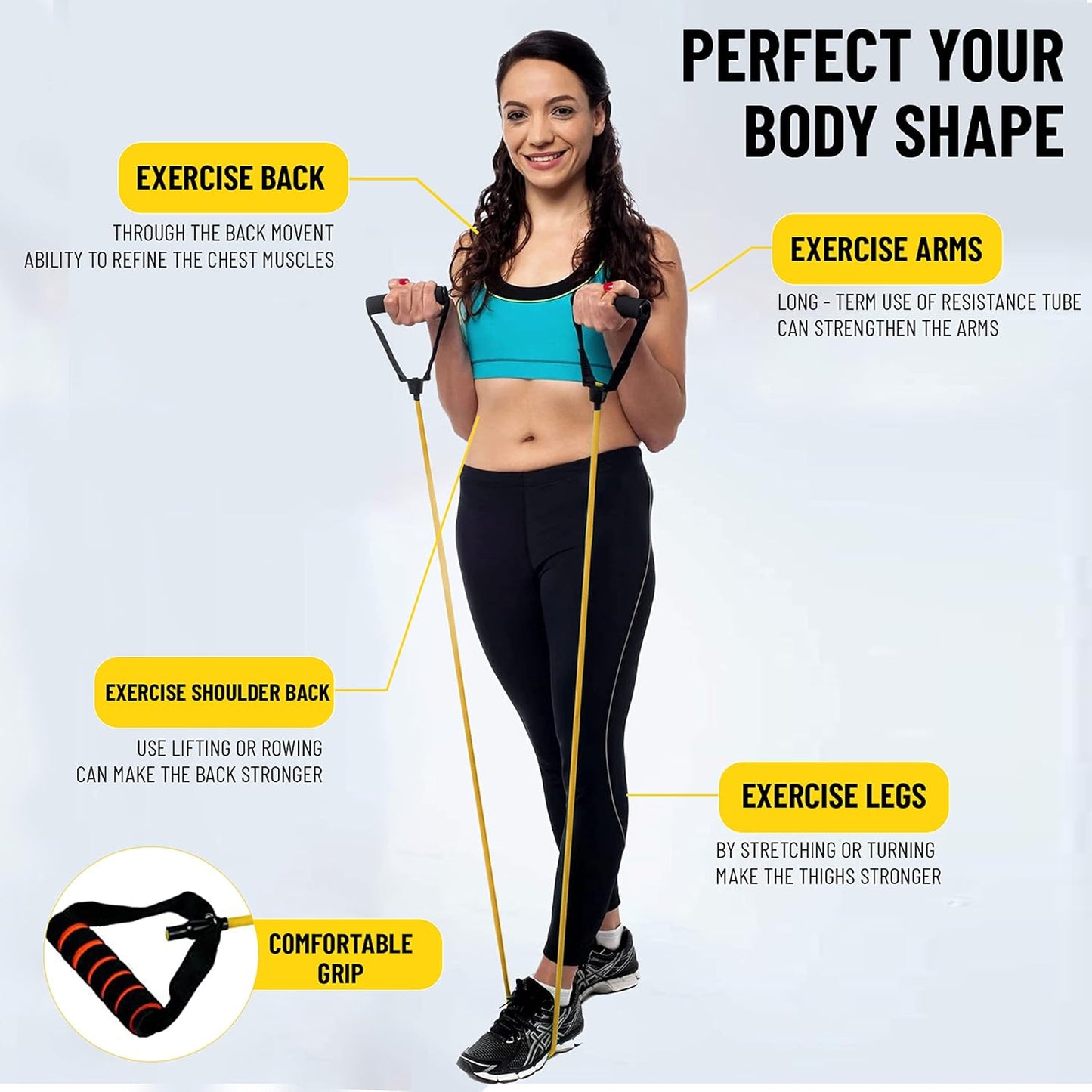 Heavy Resistance Band for Workout Set Exercise & Stretching Pull up Bands for Home Exercise Bands for Gym Men & Women, Loop Bands Toning Bands Resistance Band for Men, 1200X5X8 Cm - Yellow