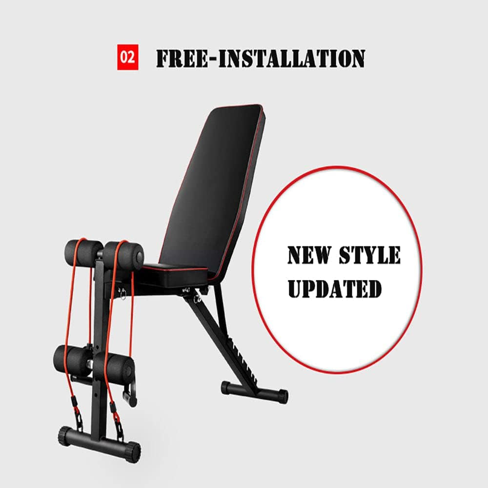 Adjustable Weight Abdominal Bench Sit-Up Back Support Fitness Flat Gym Exercise Dumbbell