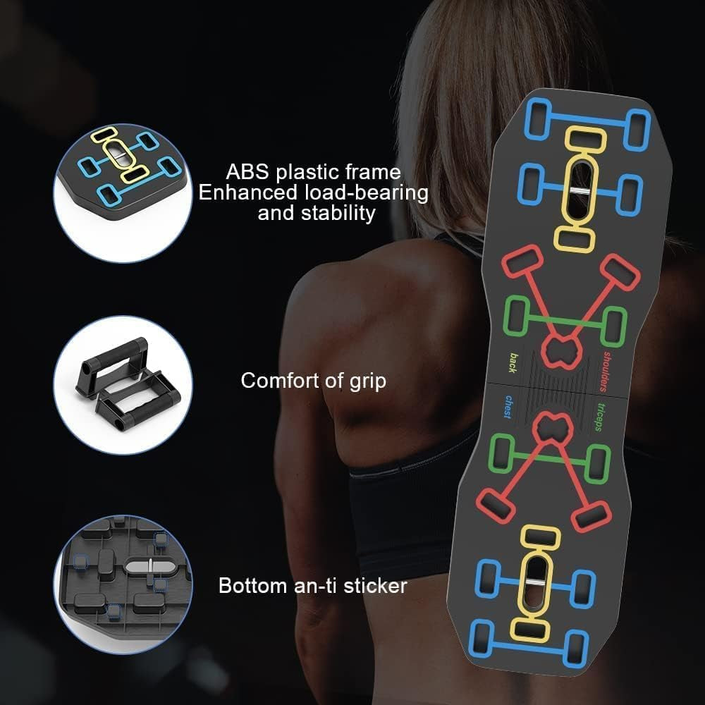 Push up Board, Portable Multi-Function Foldable 10 in 1 Push up Bar, Push up Handles for Floor,Professional Push up Strength Training Equipment