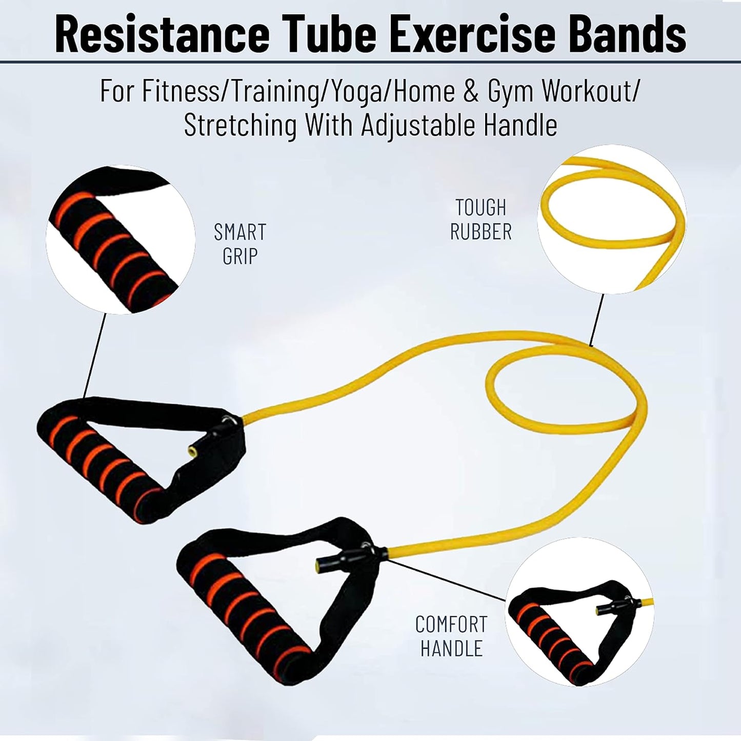Heavy Resistance Band for Workout Set Exercise & Stretching Pull up Bands for Home Exercise Bands for Gym Men & Women, Loop Bands Toning Bands Resistance Band for Men, 1200X5X8 Cm - Yellow