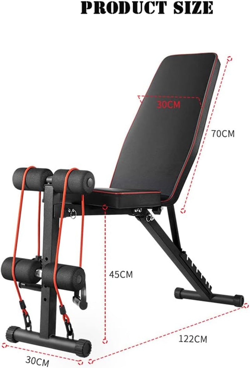 Adjustable Weight Abdominal Bench Sit-Up Back Support Fitness Flat Gym Exercise Dumbbell