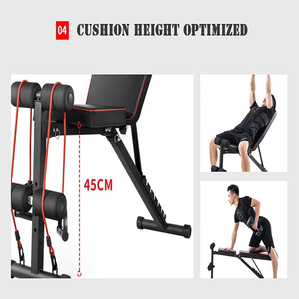 Adjustable Weight Abdominal Bench Sit-Up Back Support Fitness Flat Gym Exercise Dumbbell