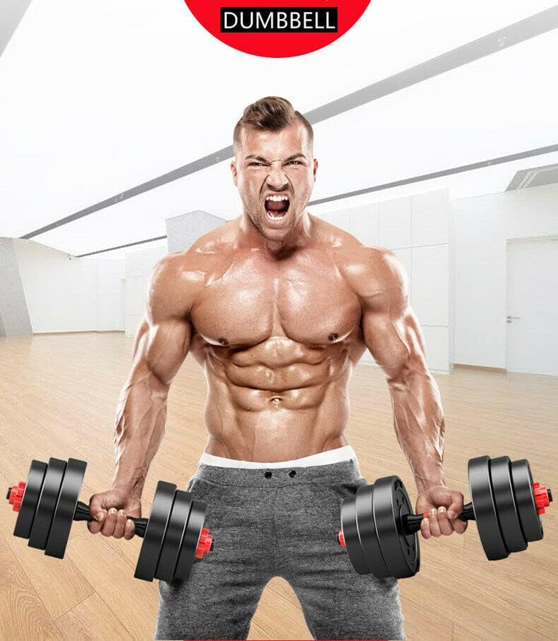 30Kg Adjustable Dumbbell Set Barbell Home Gym Exercise Weights Fitness