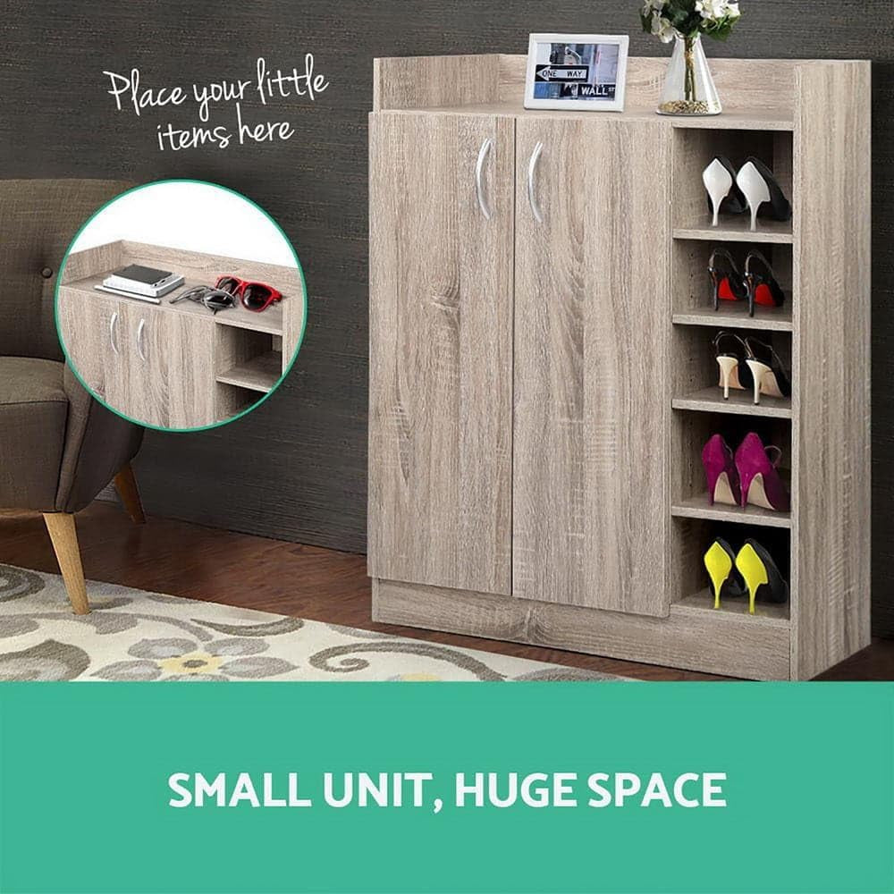 Shoe Rack Storage Cabinet Wooden Organiser Shelf 21 Pairs Cupboard Organizer Footwear Organization Space Saving Home Furniture Closet Entryway Hallway Bedroom Durable Sturdy Easy