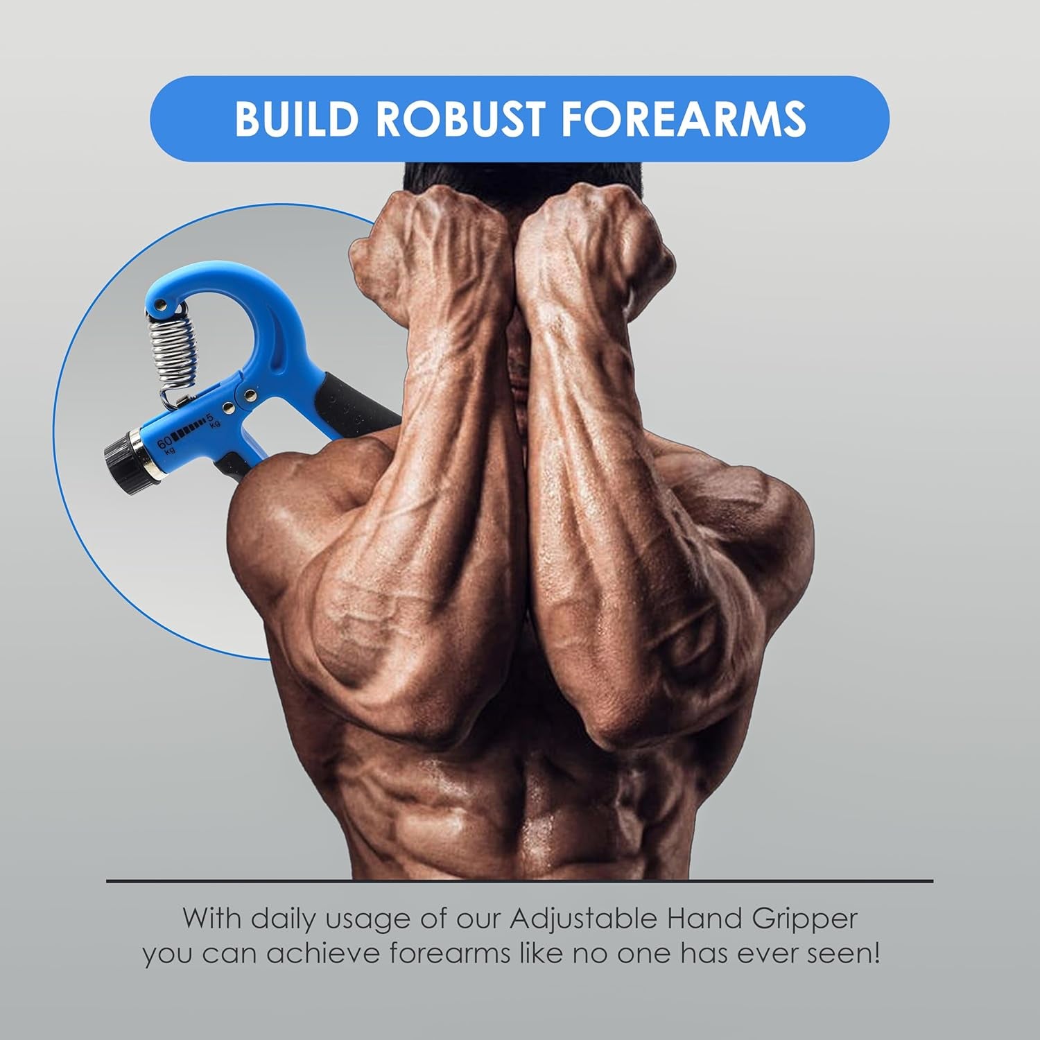 EL1041 Adjustable Hand Grip Strengthener from 5 Kg to 60 Kg Resistance Level with Counter| Exercise Equipment to Use in Home and Gym for Forearm and Finger Power Gripper Exercises