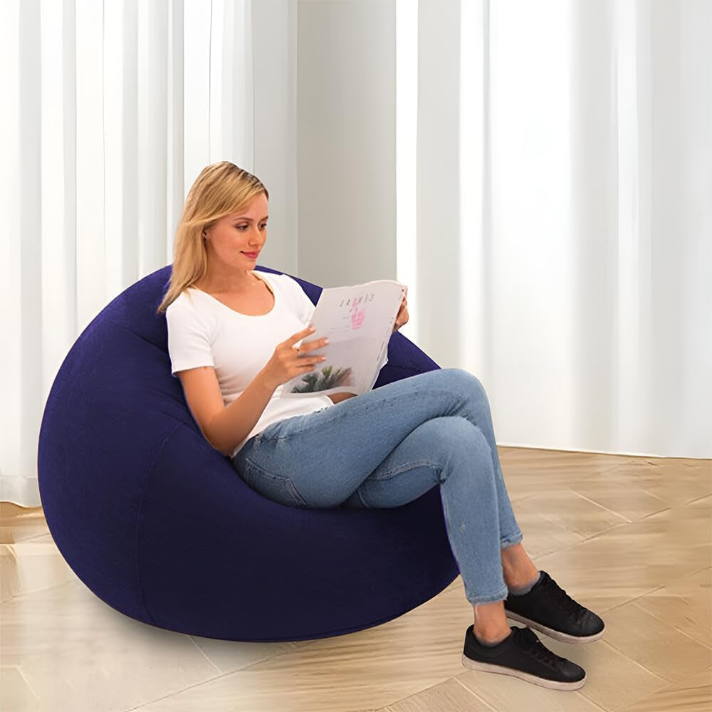 Inflatable Sofa with Air Pump, Inflatable Lounge Chair, Air Couch Footrest, Lazy Necessity Furniture, Gaming Reading
