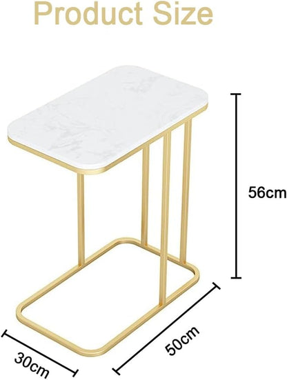 Coffee Tables for Living Room round End Side Tables Sofa Table Modern Marble Nesting Table with Metal Frame Legs (White)