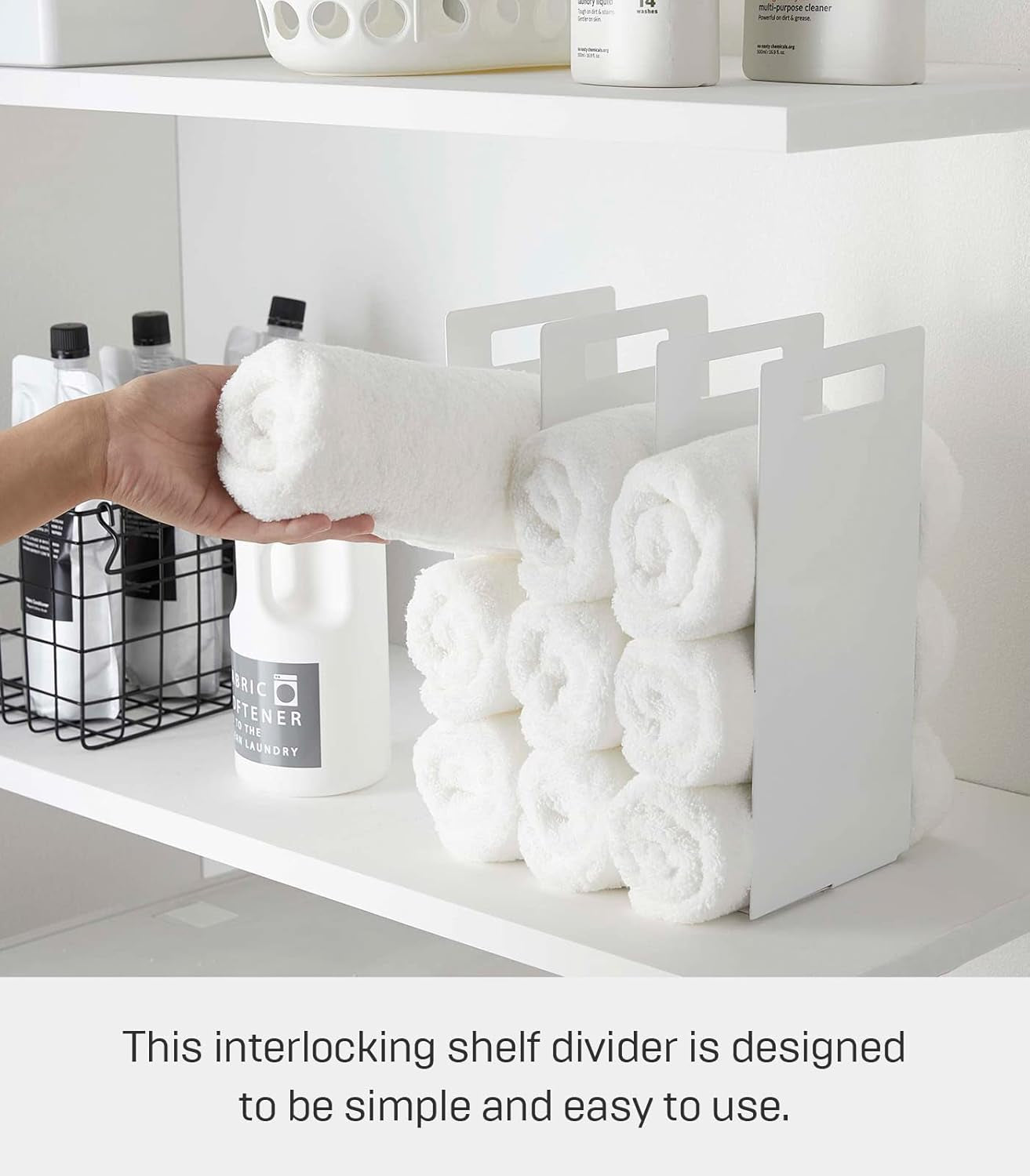 Yamazaki Home Tower White Interlocking Towel Organizer (Set of 2)