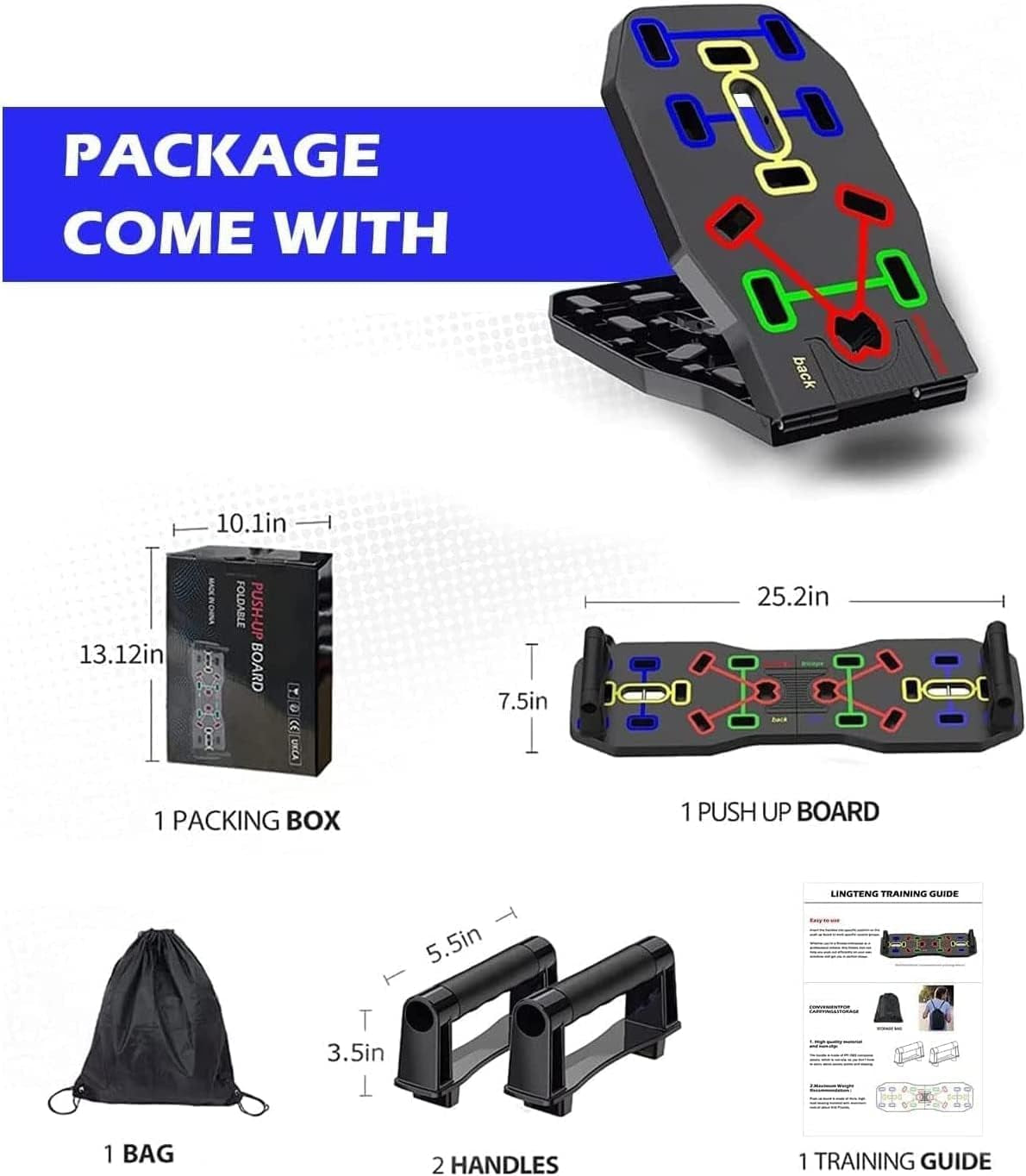 Push up Board, Portable Multi-Function Foldable 10 in 1 Push up Bar, Push up Handles for Floor,Professional Push up Strength Training Equipment