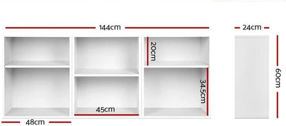 Bookshelf, Set of 3 Shelf Corner Shelves Display Bookcase Bookshelves Cube Storage Units Home Living Room Bedroom Office Furniture, Solid Particle Boards Adjustable Height White