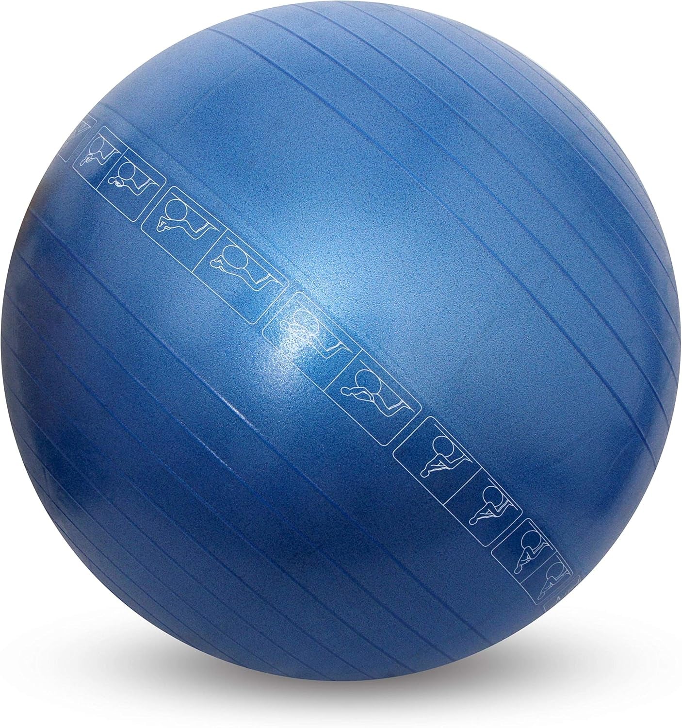Unisex Adult Antiburst Ball (Blue) | with Footpump | 85 CM | Polyvinyl Chloride (PVC) | round Shape for Exercise, Workout, Home Gym Equipment