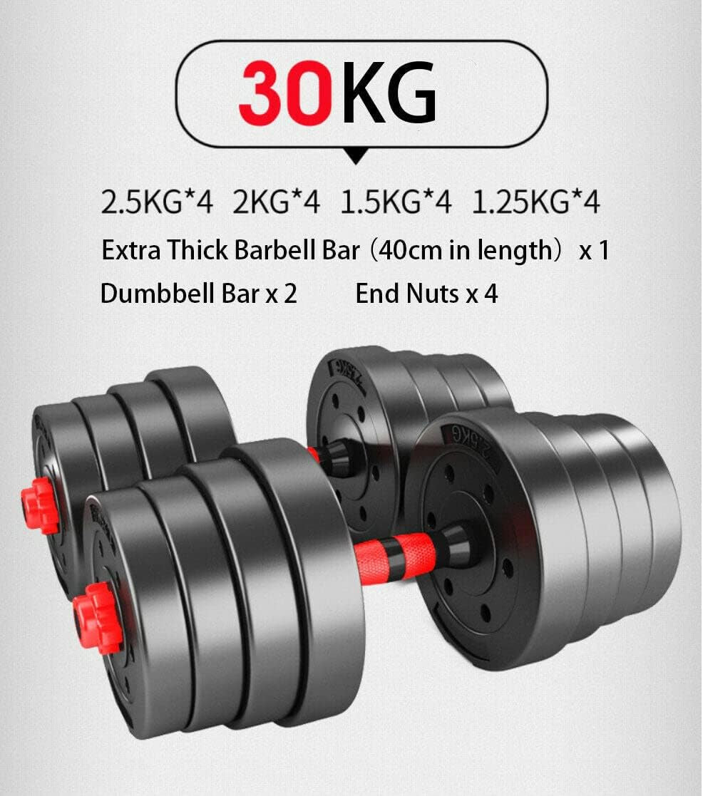 30Kg Adjustable Dumbbell Set Barbell Home Gym Exercise Weights Fitness
