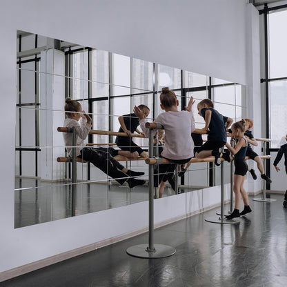 Gym Mirrors 12 Inch X 12Pcs Wall Mounted Mirror Glass Frameless Full Length Mirror Tiles for Home Gym, Bedroom, Door & Bathroom