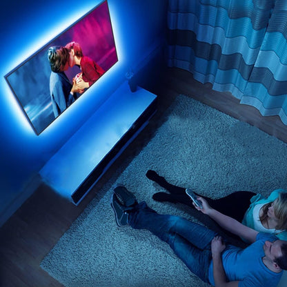 Led Strip Lights 1M/3.28Ft, TV LED Backlight with Smart App Control Remote, 5050 RGB Music Sync Colour Changing, USB Smart LED Strip Light for Tv,Computer, Monitor, Bedroom, Party and Home Decoration
