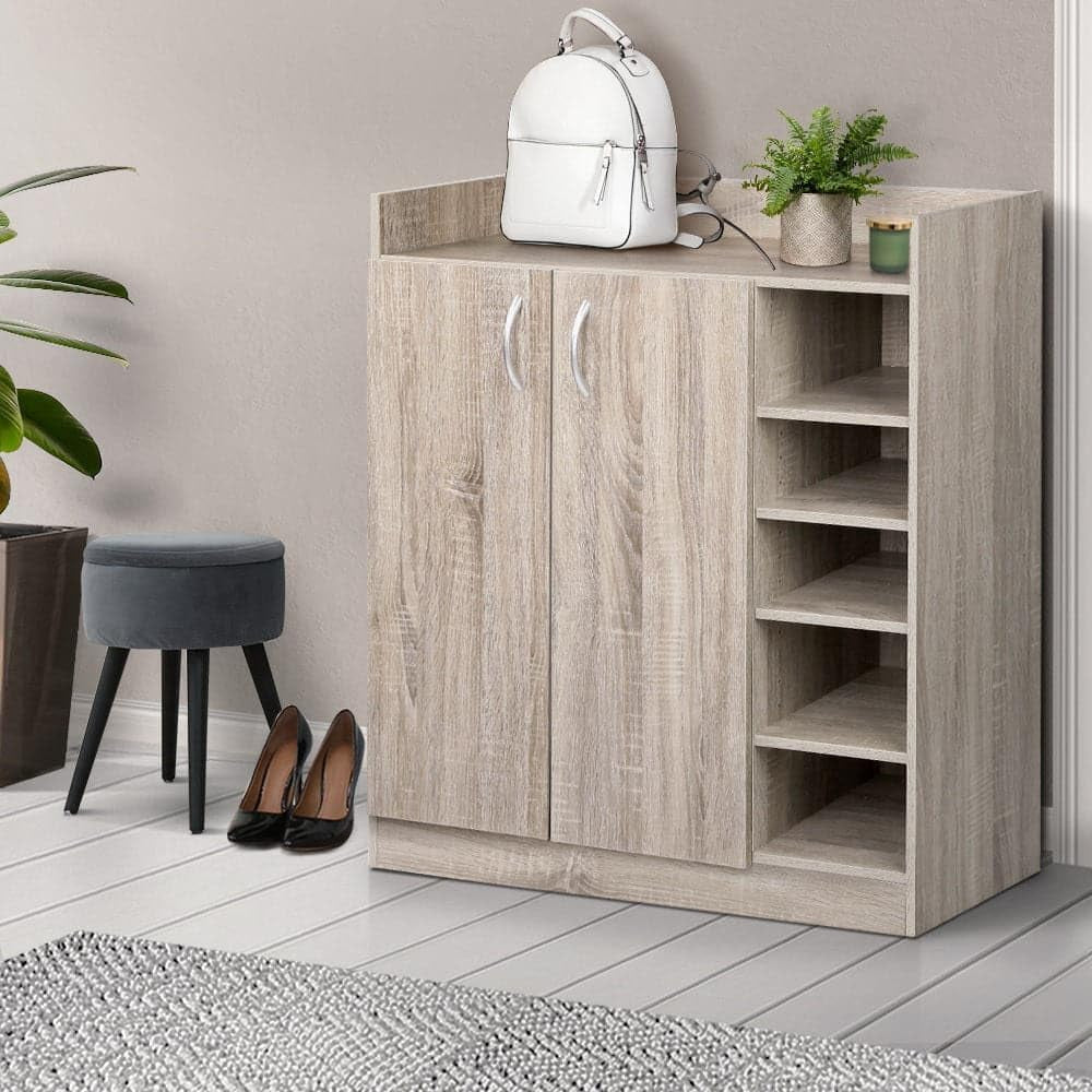 Shoe Rack Storage Cabinet Wooden Organiser Shelf 21 Pairs Cupboard Organizer Footwear Organization Space Saving Home Furniture Closet Entryway Hallway Bedroom Durable Sturdy Easy