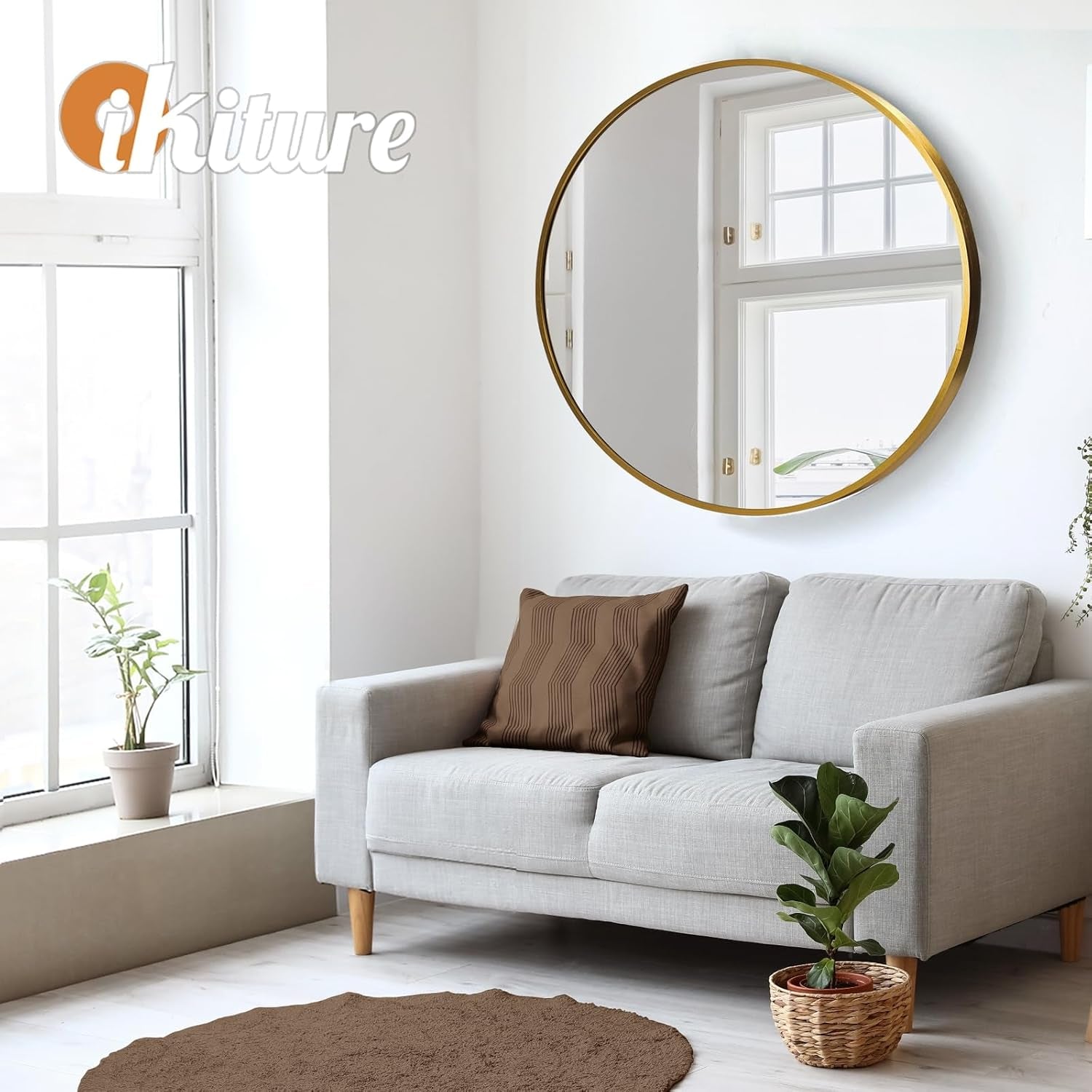 Wall Mirror 80Cm round Makeup Mirror Home Furniture Gold