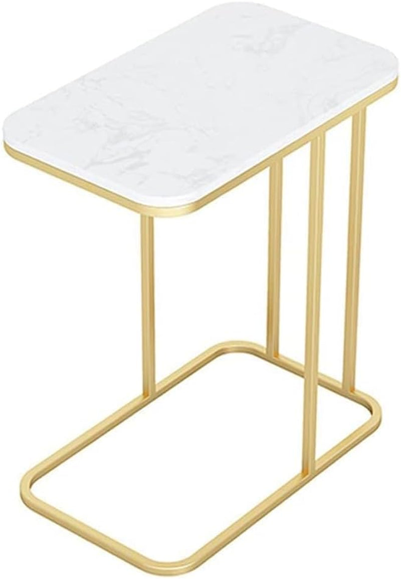 Coffee Tables for Living Room round End Side Tables Sofa Table Modern Marble Nesting Table with Metal Frame Legs (White)