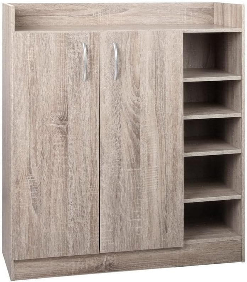 Shoe Rack Storage Cabinet Wooden Organiser Shelf 21 Pairs Cupboard Organizer Footwear Organization Space Saving Home Furniture Closet Entryway Hallway Bedroom Durable Sturdy Easy