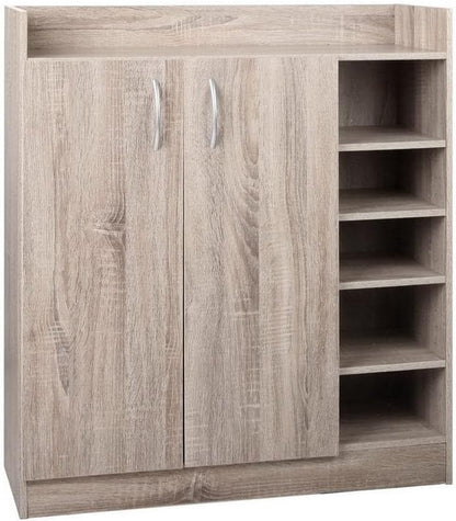 Shoe Rack Storage Cabinet Wooden Organiser Shelf 21 Pairs Cupboard Organizer Footwear Organization Space Saving Home Furniture Closet Entryway Hallway Bedroom Durable Sturdy Easy