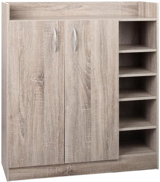 Shoe Rack Storage Cabinet Wooden Organiser Shelf 21 Pairs Cupboard Organizer Footwear Organization Space Saving Home Furniture Closet Entryway Hallway Bedroom Durable Sturdy Easy