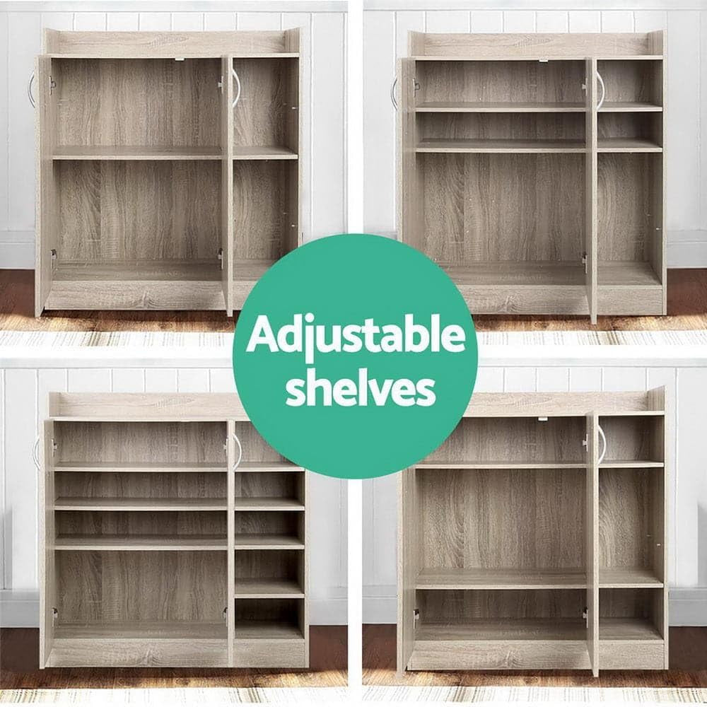 Shoe Rack Storage Cabinet Wooden Organiser Shelf 21 Pairs Cupboard Organizer Footwear Organization Space Saving Home Furniture Closet Entryway Hallway Bedroom Durable Sturdy Easy