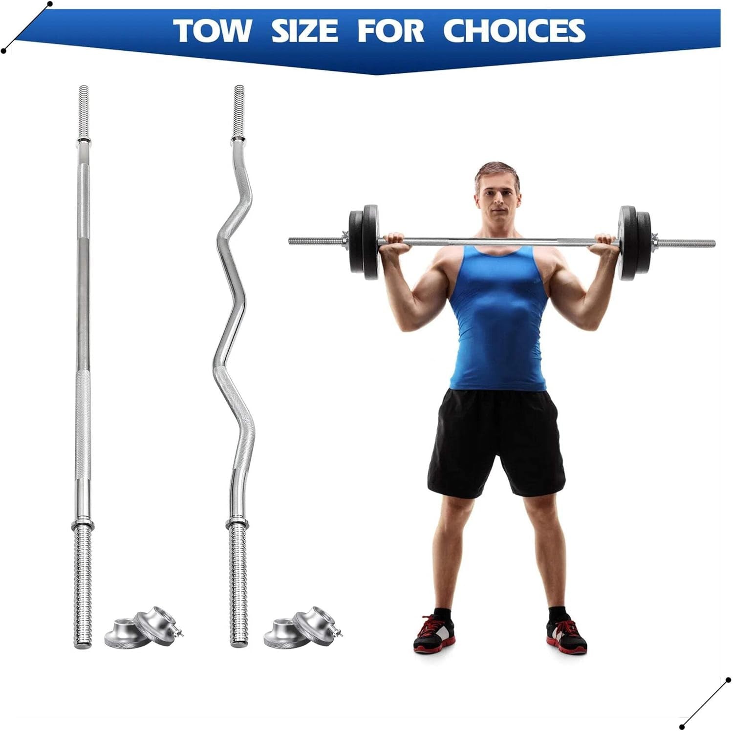 120/150CM Curl Barbell Bar Bench Press Home Gym Exercise Ez Fitness 25Mm Weights
