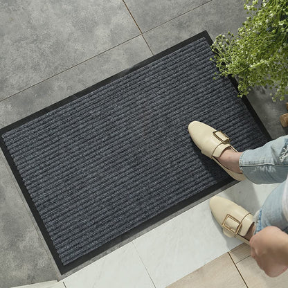 Outdoor Indoor Entrance Doormat, Grey Floor Mats with Shoe Scraper and Rubber Backing, All Weather Door Mats for High Traffic Areas, Durable and Easy to Clean (50Cm*80Cm)