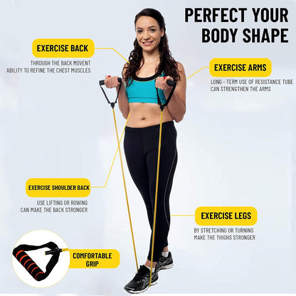 Heavy Resistance Band for Workout Set Exercise & Stretching Pull up Bands for Home Exercise Bands for Gym Men & Women, Loop Bands Toning Bands Resistance Band for Men, 1200X5X8 Cm - Yellow