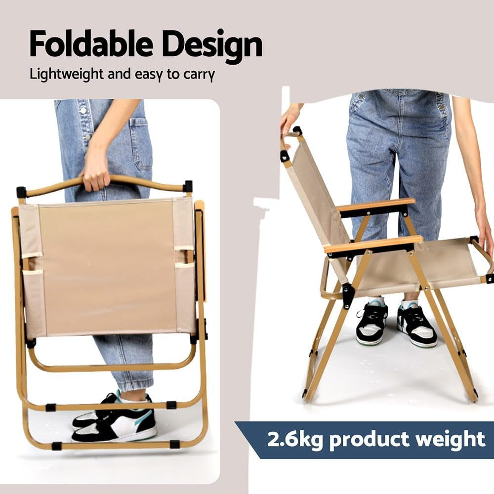 Folding Camping Chair, Beach Chairs Camp Portable Outdoor Patio Furniture Garden Backyard Hiking Fishing Picnic, Steel Ultralight with Handle Heavy Duty