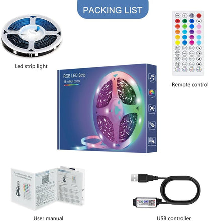 Led Strip Lights 1M/3.28Ft, TV LED Backlight with Smart App Control Remote, 5050 RGB Music Sync Colour Changing, USB Smart LED Strip Light for Tv,Computer, Monitor, Bedroom, Party and Home Decoration
