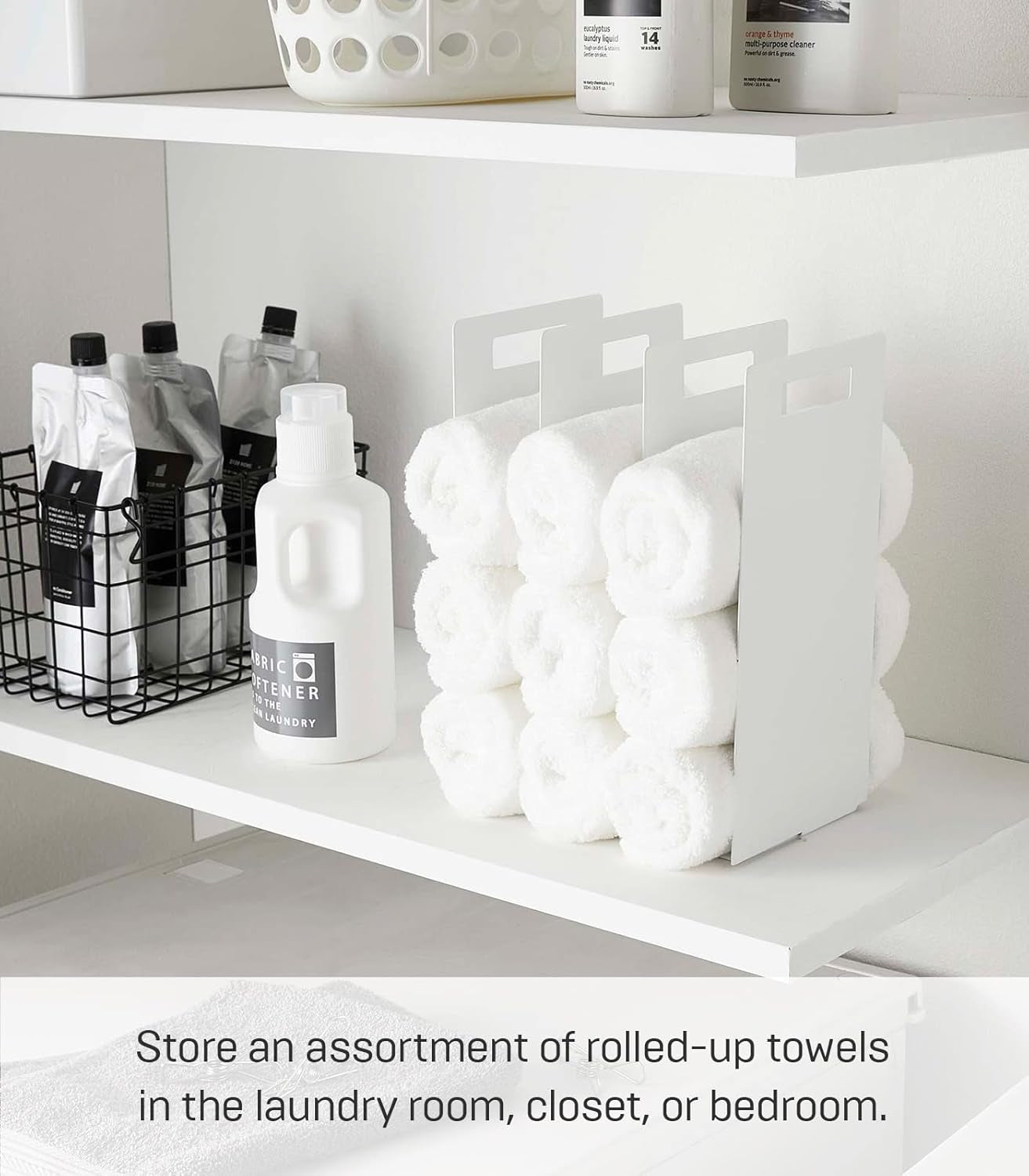 Yamazaki Home Tower White Interlocking Towel Organizer (Set of 2)