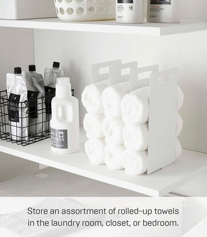 Yamazaki Home Tower White Interlocking Towel Organizer (Set of 2)