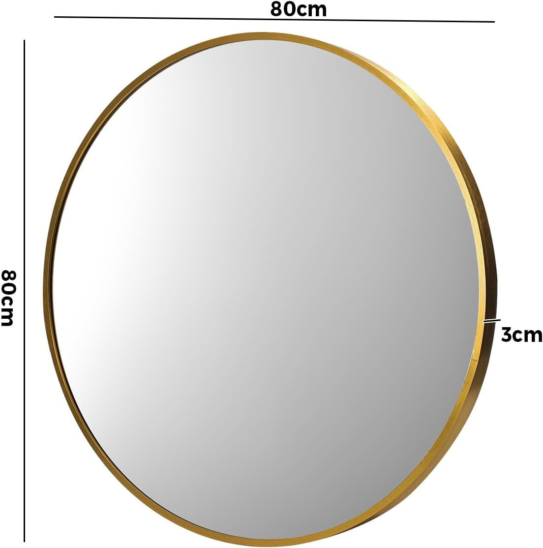 Wall Mirror 80Cm round Makeup Mirror Home Furniture Gold
