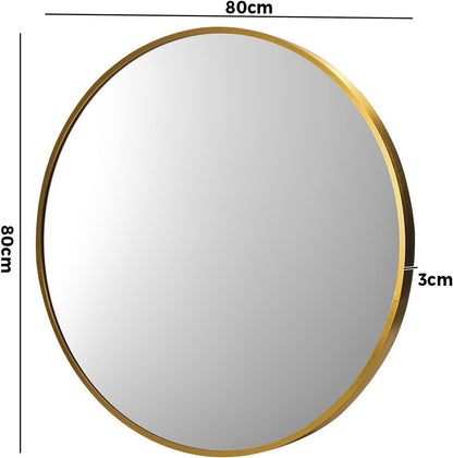 Wall Mirror 80Cm round Makeup Mirror Home Furniture Gold
