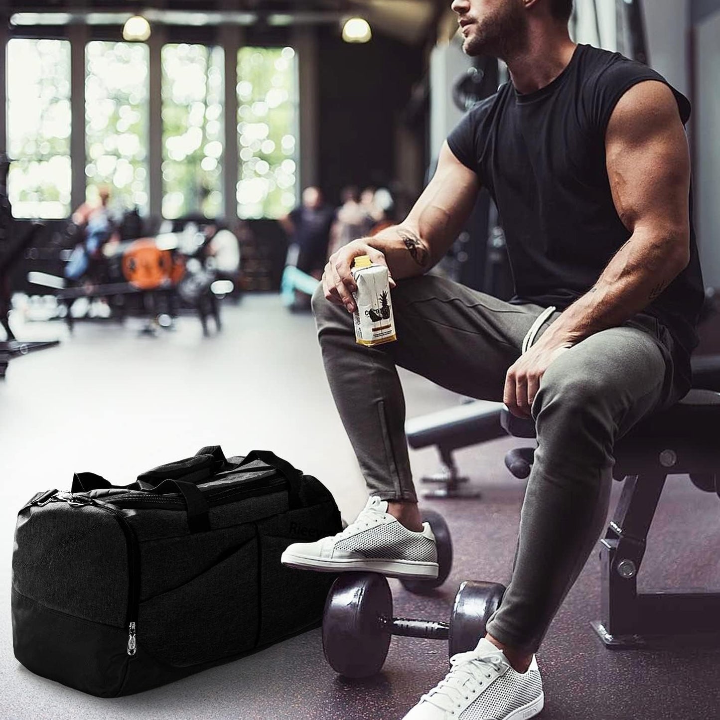 Sport Duffle Bag Sports Gym Bag with Shoes Compartment