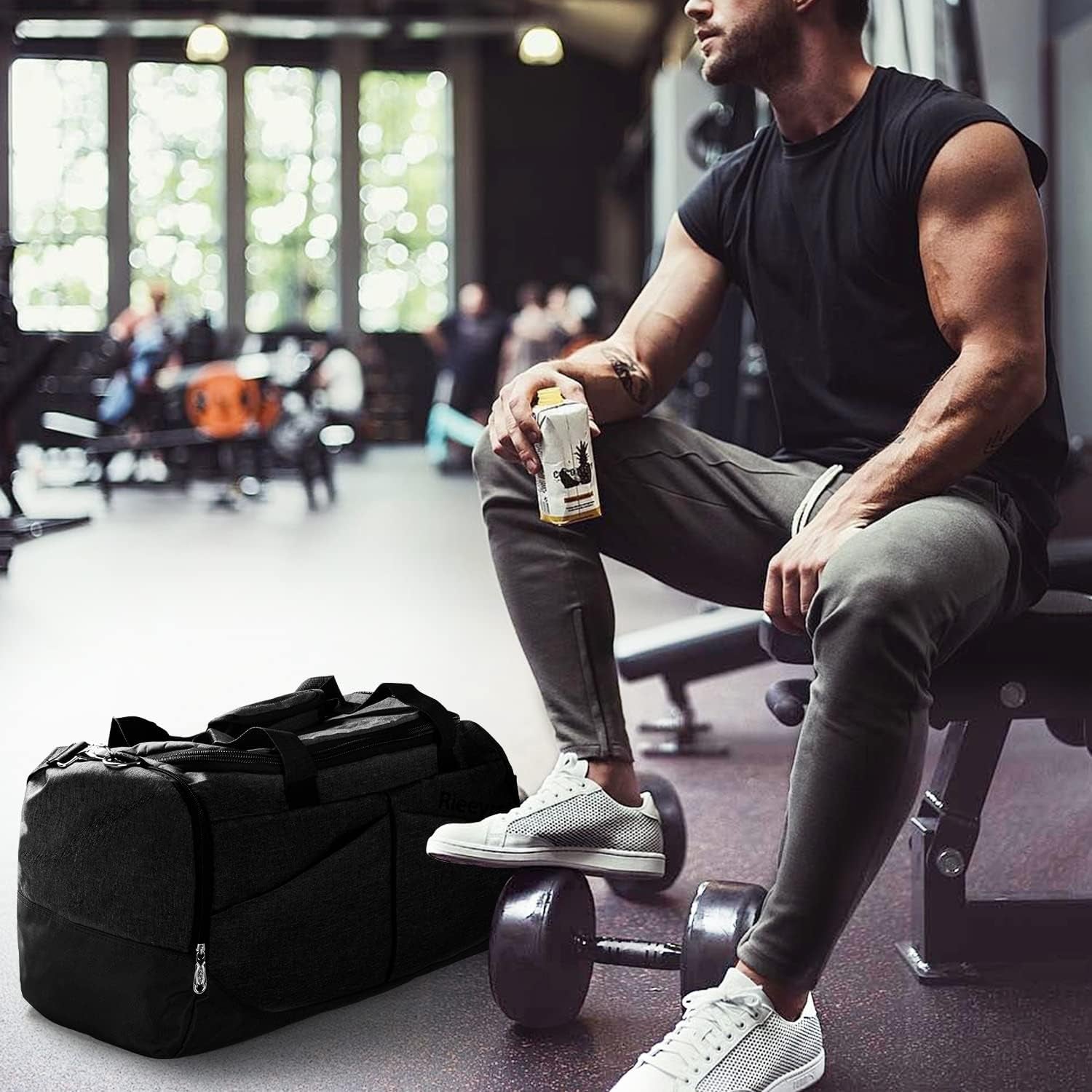 Sport Duffle Bag Sports Gym Bag with Shoes Compartment