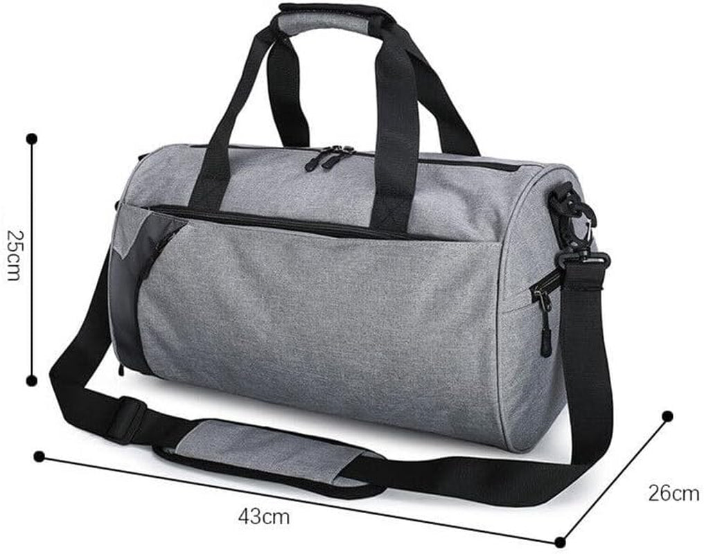 30L Gym Duffel Bags, Waterproof Canvas Travel Bag, Microfibre, Fitness Shoes Compartment (Black+)