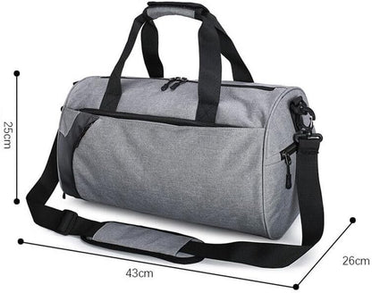 30L Gym Duffel Bags, Waterproof Canvas Travel Bag, Microfibre, Fitness Shoes Compartment (Black+)