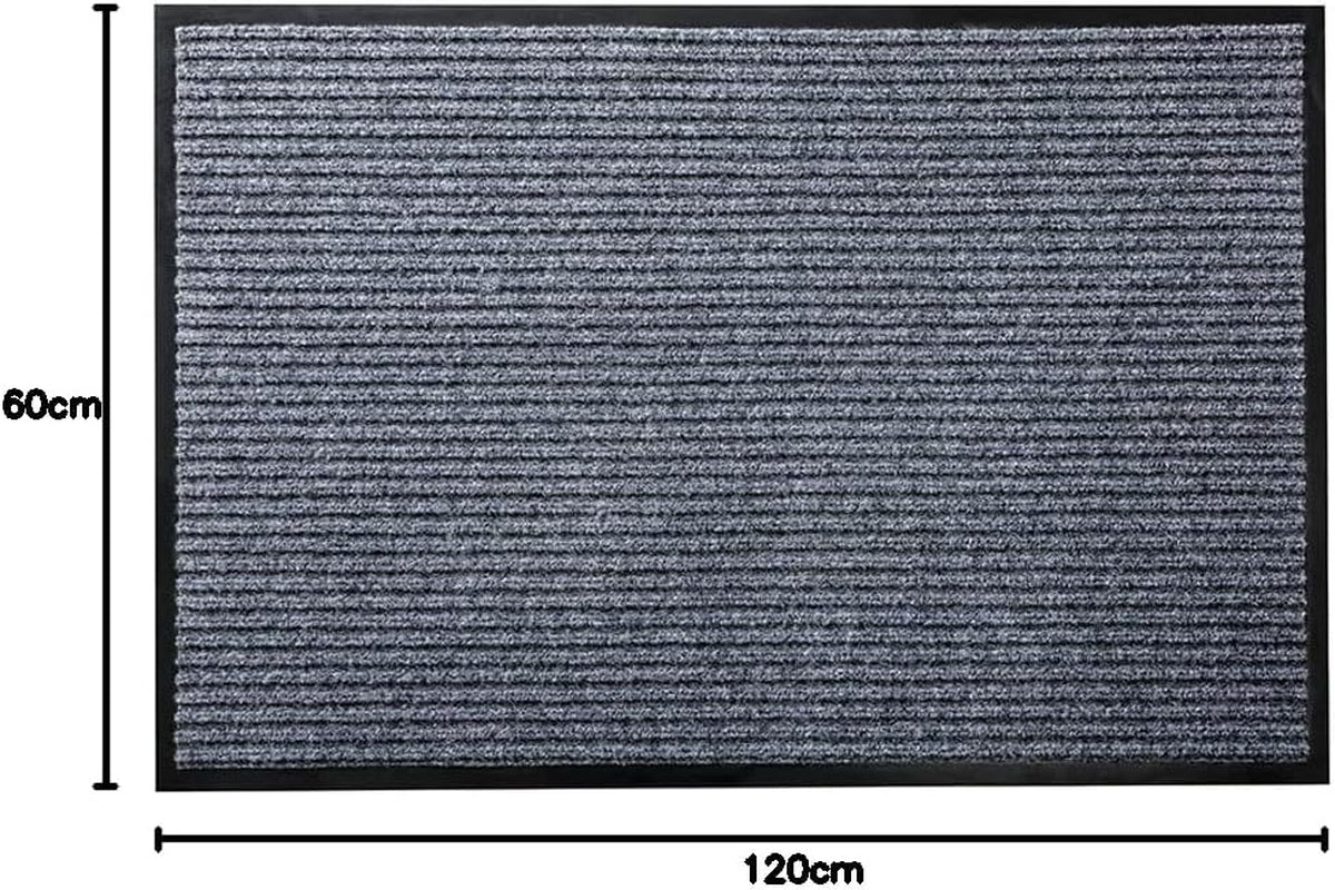 Outdoor Indoor Entrance Doormat, Grey Floor Mats with Shoe Scraper and Rubber Backing, All Weather Door Mats for High Traffic Areas, Durable and Easy to Clean (50Cm*80Cm)