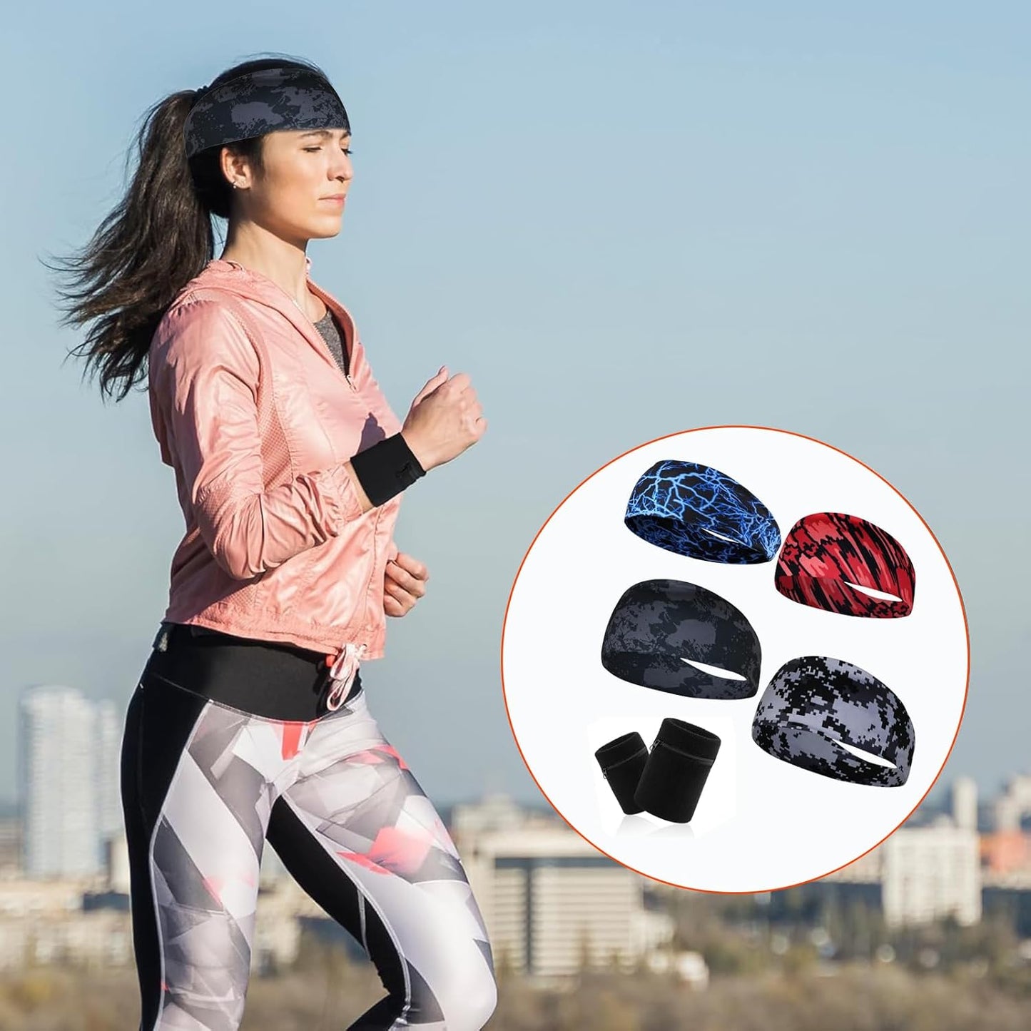 Pack of 6 Sweatbands, Unisex Sweatbands, Tennis, Fitness Sweatbands, Sports, Sweatband Children'S Wrist for Yoga, Running, Cycling, Basketball, Jogging, Fitness