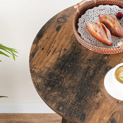 Bar Table, round 2-Tier Bistro Table with Storage, 95 Cm High Top for Small Spaces and Kitchen, Top Particleboard, Easy to Assemble, Rustic Brown BF55BT01