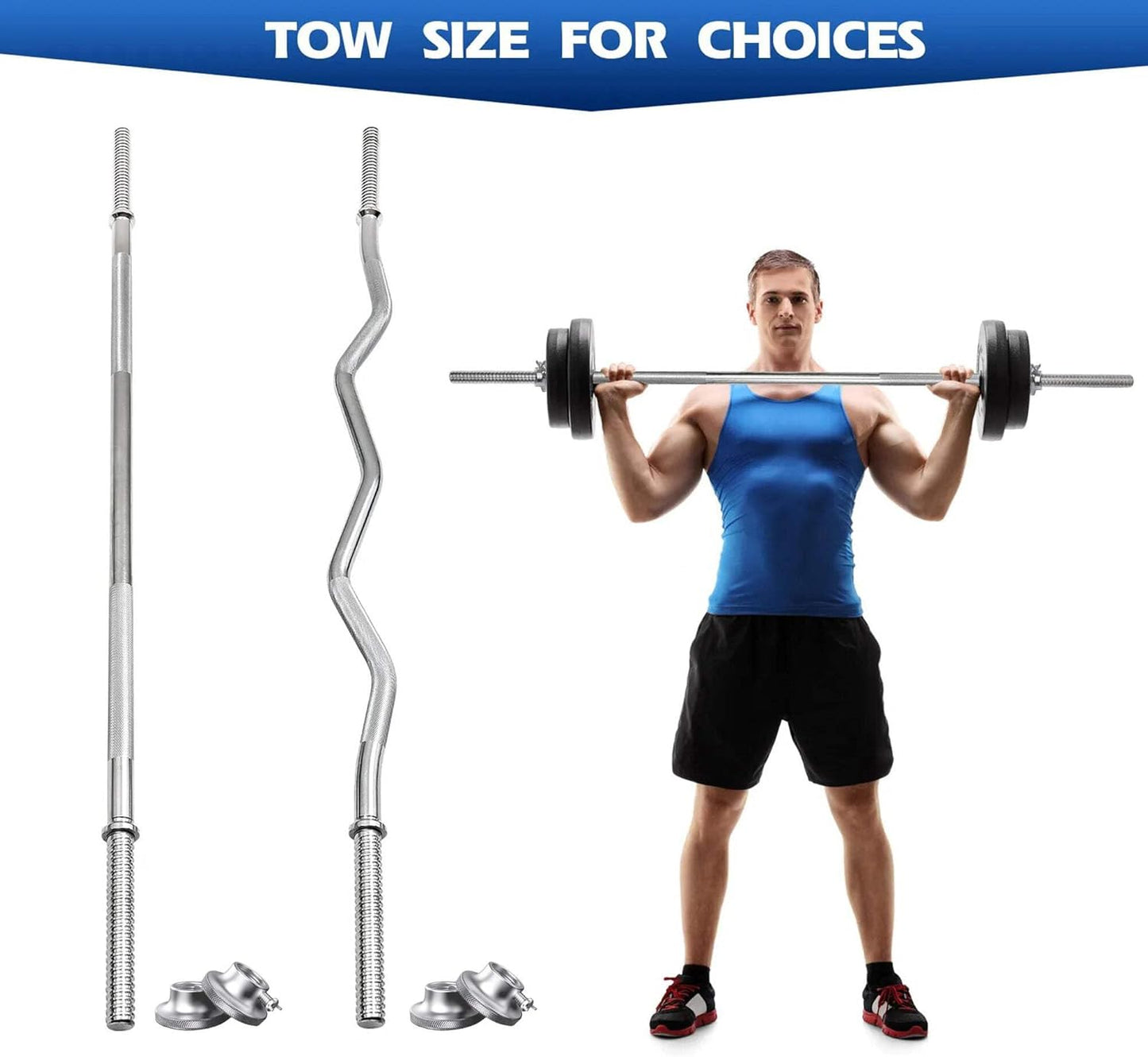 120/150CM Curl Barbell Bar Bench Press Home Gym Exercise Ez Fitness 25Mm Weights