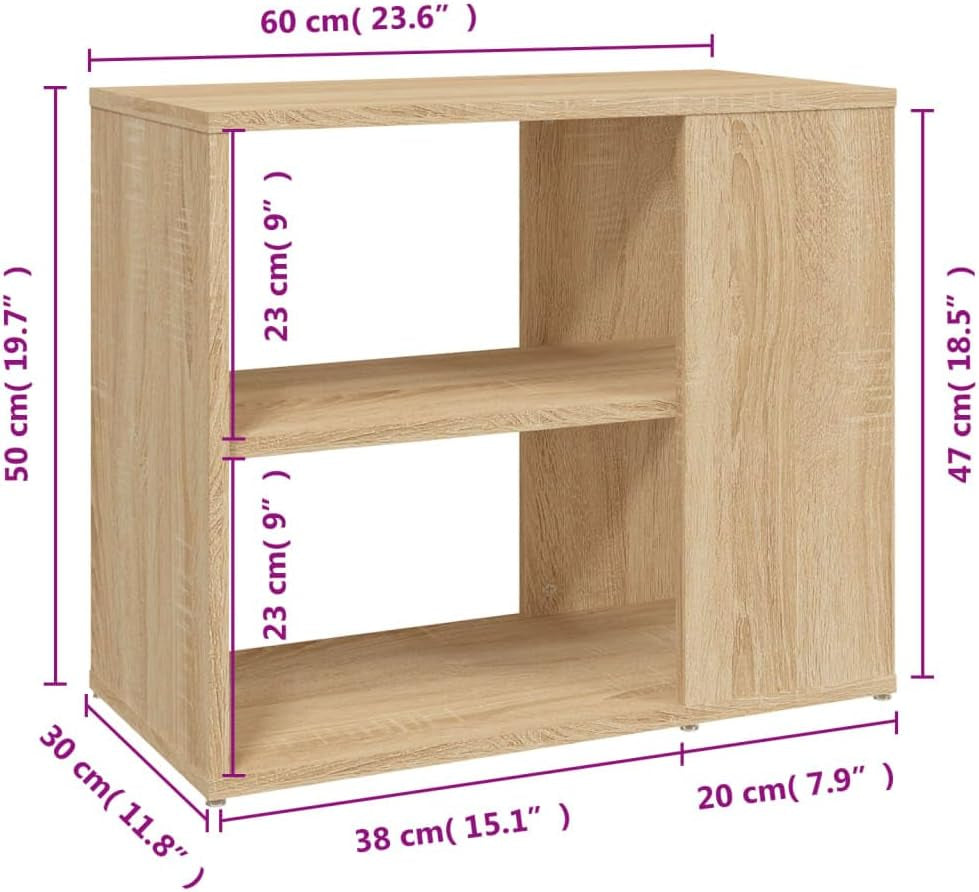 Side Cabinet Home Indoor Living Room Bedroom Side Sofa Table Shelf Sideboard Storage Furniture Home Organiser Sonoma Oak Engineered Wood