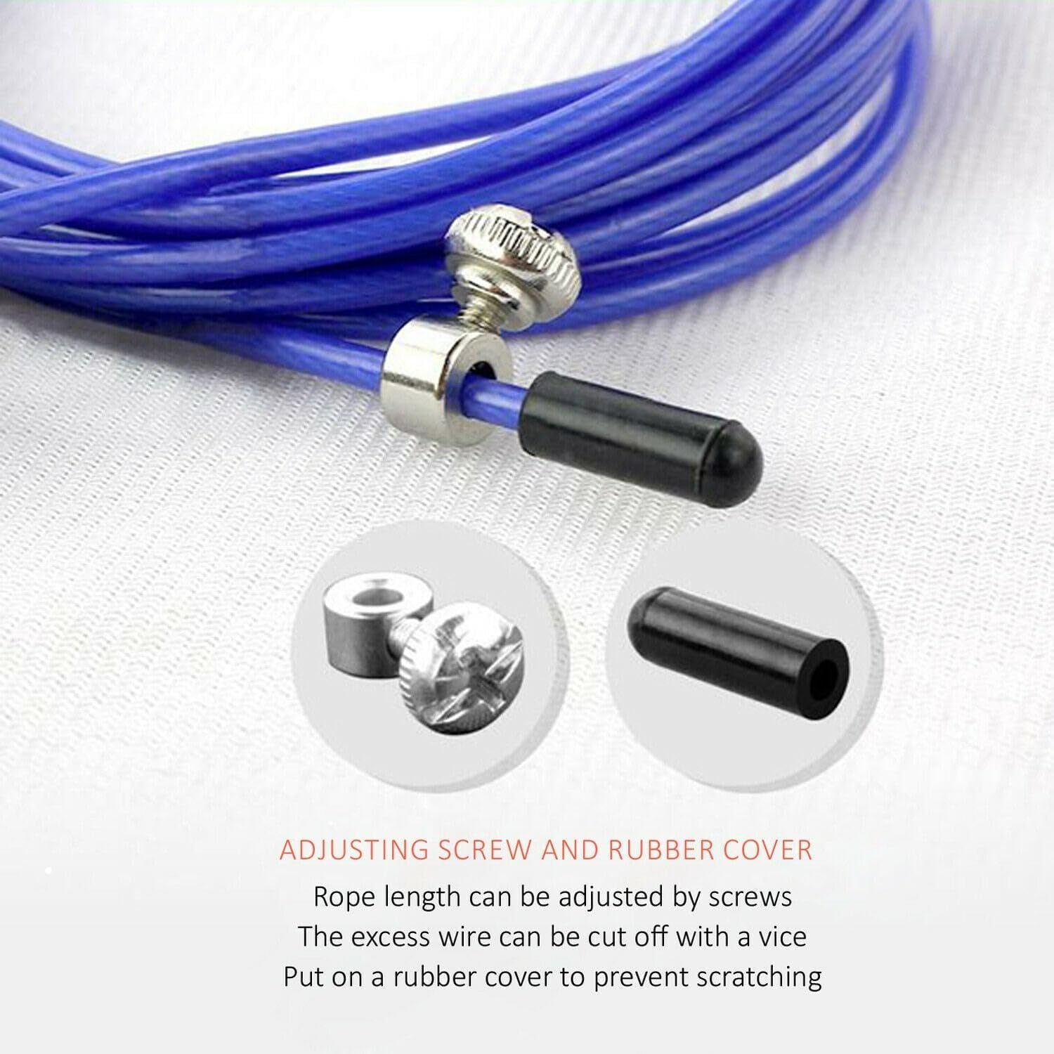 3M Adjustable Steel Jump Rope with Dual Bearings for Gym Boxing Blue