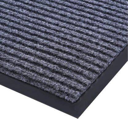 Outdoor Indoor Entrance Doormat, Grey Floor Mats with Shoe Scraper and Rubber Backing, All Weather Door Mats for High Traffic Areas, Durable and Easy to Clean (50Cm*80Cm)