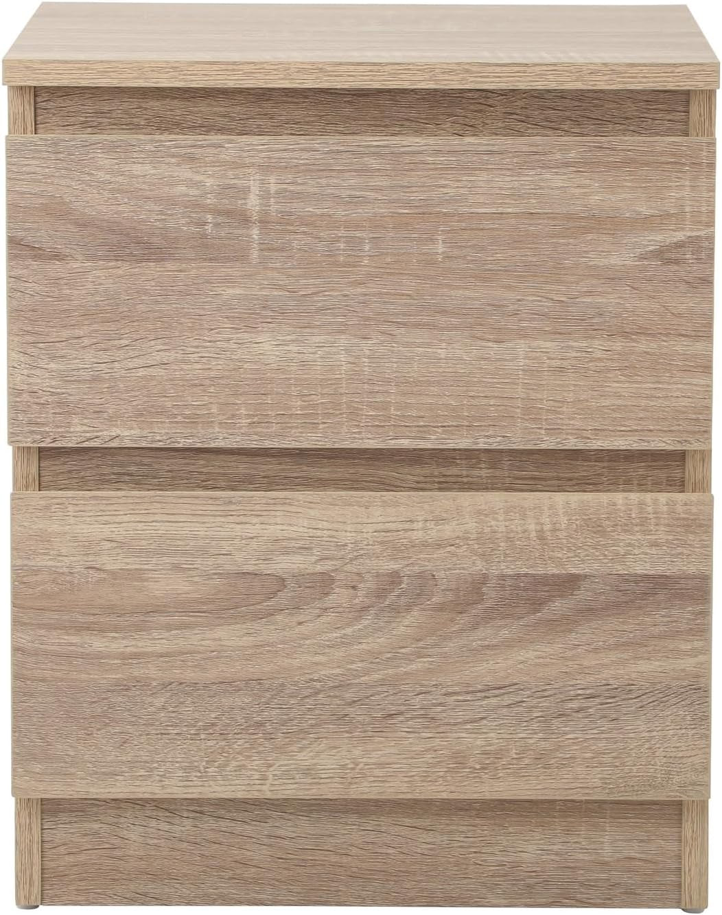 Modern Beige 2-Drawer Rectangular Nightstand Bedside Table, 40 Cm X 35.5 Cm X 49.5 Cm
