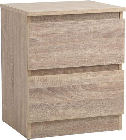 Modern Beige 2-Drawer Rectangular Nightstand Bedside Table, 40 Cm X 35.5 Cm X 49.5 Cm