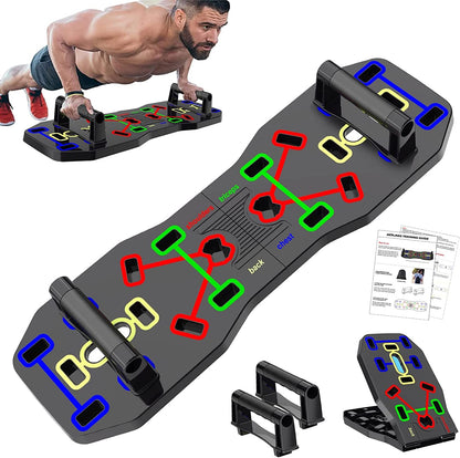 Push up Board, Portable Multi-Function Foldable 10 in 1 Push up Bar, Push up Handles for Floor,Professional Push up Strength Training Equipment