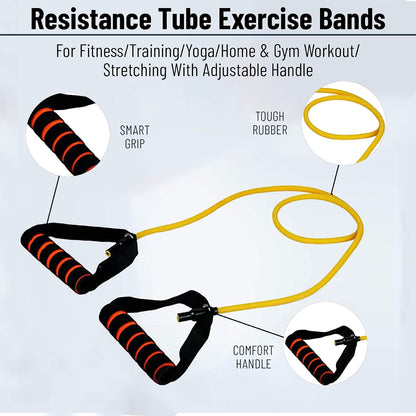 Heavy Resistance Band for Workout Set Exercise & Stretching Pull up Bands for Home Exercise Bands for Gym Men & Women, Loop Bands Toning Bands Resistance Band for Men, 1200X5X8 Cm - Yellow